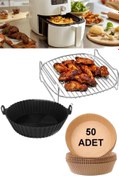 Resim Trendmuud Airfryer Izgara Teli Pişirme Silikon Kab Pişirme Kağıdı Fritöz Paslanmaz Izgara Teli 