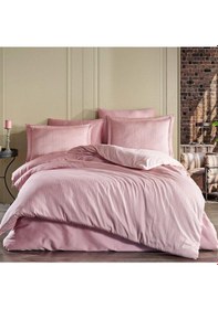 Resim Fiesta Saten Nevresim Takımı Çift Kişilik Mila Pudra 