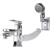 Resim NEWSTORE HOME 2 In 1 Spiral Hortumlu Ayarlanabilir Hareketli Banyo Mutfak Lavabo Musluk Duş Başlığı 