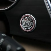 Resim Hightower 1 Adet Pembe Alaşım Çalıştırma Düğmesi Kapağı Anahtarsız Kontak Dekorasyon Aksesuarı 