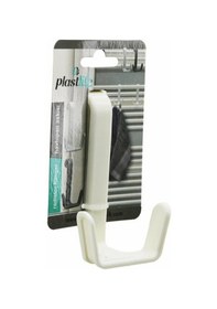 Resim Çok Amaçlı Plastik Havlupan Duşakabin Askısı 2 Kancalı Havlupan Askısı Beyaz 