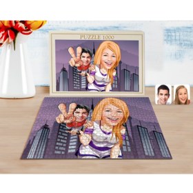 Resim Bk Gift Kişiye Özel Sevgililer Karikatürlü 1000 Parça Profesyonel Puzzle-30 