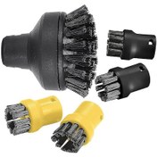 Resim Yunboo Karcher Sc1-sc7 İçin Buhar Temizleyici Yuvarlak Fırça Seti: Ev, Mutfak, Fırın Ve Tiles Derinlemesine Temizleme - Siyah 1 Büyük +4 Küçük 
