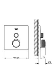 Resim Grohe Grohtherm Smartcontrol Çift Valfli Akış Kontrollü, Ankastre Termostatik Duş Bataryası - 29124a 