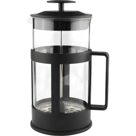 Resim 350 ml Cam French Press – Isıya Dayanıklı Cam, Paslanmaz Çelik Filtreli, Siyah Renkli Kahve ve Bitki Çayı Demliği 