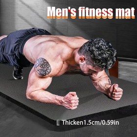 Resim Erkekler & Kadınlar için Ekstra Kalın Kaymaz Yoga Matı - Şok Emici, Ses Yalıtımlı İç Mekan Antrenmanları için Fitness Matı - Siyah/Mor 