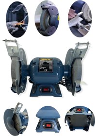 Resim DEKO TURKEY Hybrid Tech 600 Watt Bakır Sargı Çark Motoru Balta Bıçak Bileme Taşlama Makinesi 200 Mm Çark Motoru 