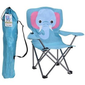 Resim Çocuk Kamp Sandalyesi Çantalı Kilitli Kamp Koltuğu Ha097 Mavi 