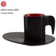 Resim Jumbo Elefas Siyah Kırmızı 2 Kişilik Fincan Takımı 