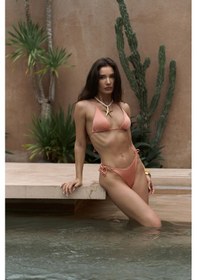 Resim Mai Collection Mai Studios Co. Arief Bağlamalı Gloplu Somon Bikini Üstü Somon 