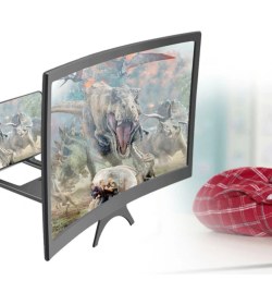 Resim Kavisli Telefon Ekran Büyüteci Projektör Standı Büyük Boy Tüm Telefonlara Uyumlu 