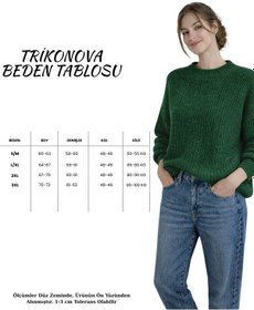 Resim Trikonova Oversize Triko Kazak Yeşil 
