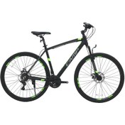 Resim Belderia Camp Trekkıng 700x50c 28” Shimano St-ef41 Mekanik Disk Fren Siyah-yeşil Şehir Bisikleti 