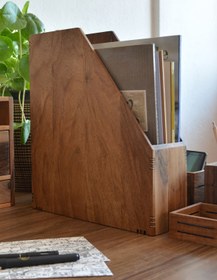 Resim Woodsaka Reka Dosyalık & Dergilik | Ceviz | 29.6 cm x 8.5 cm x 32 cm 