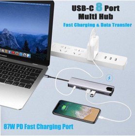 Resim LUX Macbook Pro Air Usb Type-c Hub Dönüştürücü Çevirici Çoklayıcı Usb Hdmı Micro Sd 8 Girişli 