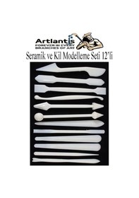Resim Seramik Kil Çömlek Modelleme Seti 12 Parça 1 Paket Polimer Kil Şekillendirici Modelaj Oyma Temizleme Marzipan Çiçek 