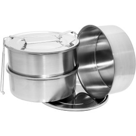 Resim abnturk Paslanmaz Çelik 3lü Sefer Tası 1.5lt 2-3 Kişilik Yemek Taşıma Kabı 500ml X3 Isıtılabilir %100 Metal 
