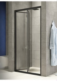 Resim Durul Duşakabin Katlanır Kapı Siyah Profil Buzlu Cam Siyah 