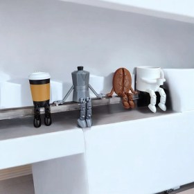 Resim Kahve Çekirdeği Moka Pot Kahve Fincanı Bardağı 4'lü Dekoratif Aksesuar Seti 