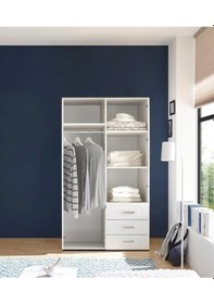 Resim Akasya Giyinme Dolabı - Çok Amaçlı Dolap - Gardırop 100 Cm-2 Kapaklı-3 Çekmeceli 