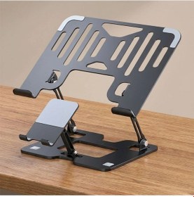 Resim Buffer 2 Si 1 Arada Laptop Ve Telefon Standı Alüminyum Metal Ayarlanabilir,katlanabilir,ergonomik Yükseltici 