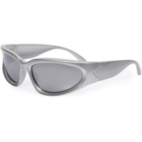 Resim TomyHelf Bisikletçi Gözlüğü Gümüş Çerçeve Gümüş Aynalı Cam Rüzgar Korumalı 