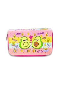 Resim Kalem Kutusu Avocado Kawaii Desen Orginazer Üç Bölmeli Vegan Deri 