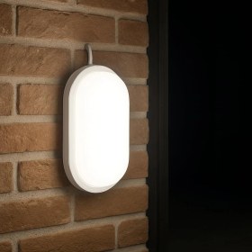 Resim 15W IP65 Oval Beyaz LED Tavan ve Duvar Lambası | 6500K Beyaz Işık | Su ve Toz Geçirmez Banyo Bahçe Balkon Aydınlatma Armatürü | Yüzeye Monte, 1500 Lümen (220V) 