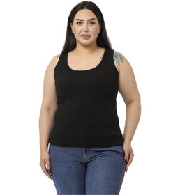 Resim Büyük Beden Askılı Fitilli Kaşkorse Siyah Body-siyah Siyah 