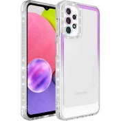 Resim M.TK Moveteck A13 4g Kılıf Kamera Lens Korumalı Parlak Simli ve Renkli Arkası Şeffaf Kapak 