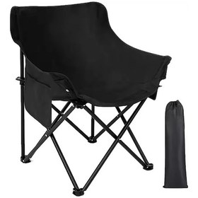 Resim Siyah Orta Boy Katlanır Kamp Piknik Sandalyesi Rejisör Ve Taşıma Siyah 
