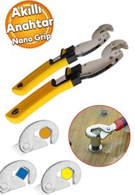 Resim Badem10 Akıllı Boru İngiliz Anahtarı Çok Amaçlı Nano Grip Kurbağacık Set 2'li Set 10 - 24 mm Civata Somun 