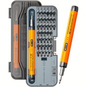 Resim 46in1 Mini Hassas Elektrikli Tornavida, Sessiz, Dayanıklı, Uzun Ömürlü, Yüksek Tork, Çok Fonksiyonlu, Taşınabilir, USB Şarj Edilebilir, Fırçasız Motor, Ters Döndürme, Lityum Pil-Polimer, 500mAh, ≤36V, Şeffaf Araç Kutusu ile, Ev, Bilgisayar, Telefon Tamiri için 