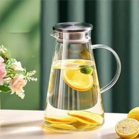 Resim Karokstore Cam Sürahi Borosilikat Metal Kapaklı 1.8 Litre 