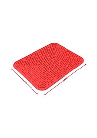 Resim Bulaşık Kurutma Matı, Bulaşıklık - Su Toplamaz Silikon Bulaşık Altlığı Büyük Boy 44x34 Cm Kırmızı 
