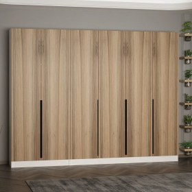 Resim Minar Kale 210 cm 6 Kapaklı 4b Raf Portmanto Beyaz Dore Plus 