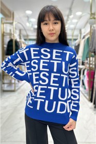 Resim Minimoda Kids Yazı Desenli Kız Triko Kazak 