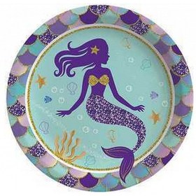 Resim Tabak Karton Deniz Kızı Pırıltılı 23 Cm Pk:8 +3 