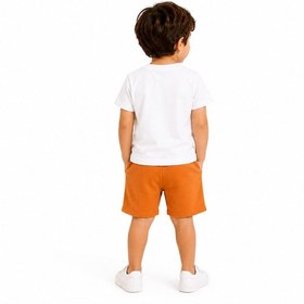 Resim Tucankids Baskılı Erkek Çocuk İkili Takım Beyaz Kiremit Kiremit - Beyaz 