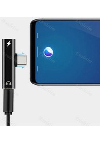 Resim Type C To 3.5Mm Stereo Kulaklık Şarj Çeviraici 4490A Dönüştürücü 