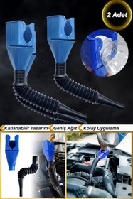 Resim Hane Dostu 2 Adet Katlanabilir Pratik Kullanım Araba Motorsiklet 2 Parçalı Yağ Doldurum Hunisi 