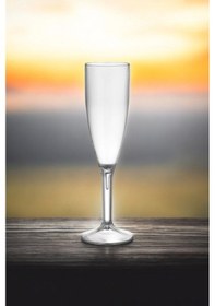 Resim Flüt Şarap Bardağı 180 Ml Kadeh Polikarbon Kırılmaz Çizilmez 6 Adet Şeffaf 