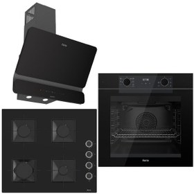 Resim Ferre Fryart QEP63CS - SS205 - D080-SA Ankastre Set Siyah 