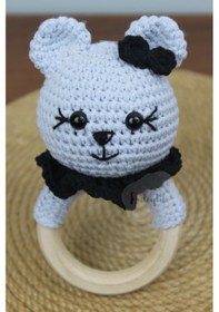 Resim Aleylife Amigurumi Organik Ayıcık Çıngırak Diş Kaşıyıcı 