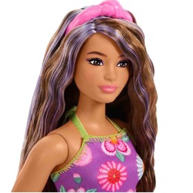 Resim Barbie Çiçekli Elbiseli Fashionistas Bebeği JJN57 