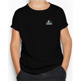 Resim Zepplin Giyim Timberwolves Logo Siyah Çocuk Tişört Siyah 