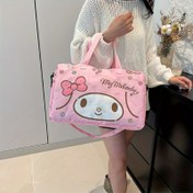 Resim Sanrio KT Kedi Trolley Seyahat Çantası Saklama Makyaj Çantası İki Parça Seti Kurumi Elde Taşınabilir Kısa Yolculuk Bagaj Paketi Melodi Büyük Kapasiteli Spor Çantası 