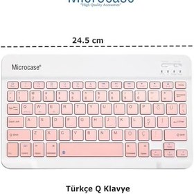 Resim Microcase Lenovo Tab K11 TB330FU 11 inch Uyumlu Tablet Çanta+Türkçe Bluetooth Klavye +Mouse+ Standı - Pembe AL4382 (Pembe) 