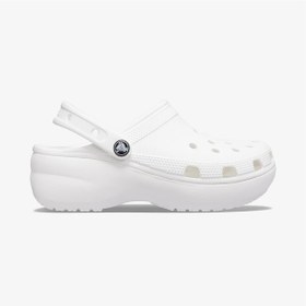 Resim Crocs Classic Platform Clog Kadın Beyaz Terlik Düz 206750 Beyaz 