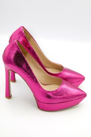 Resim lescarpe Kadın Parlak Saten Platform Topuklu Ayakkabı 